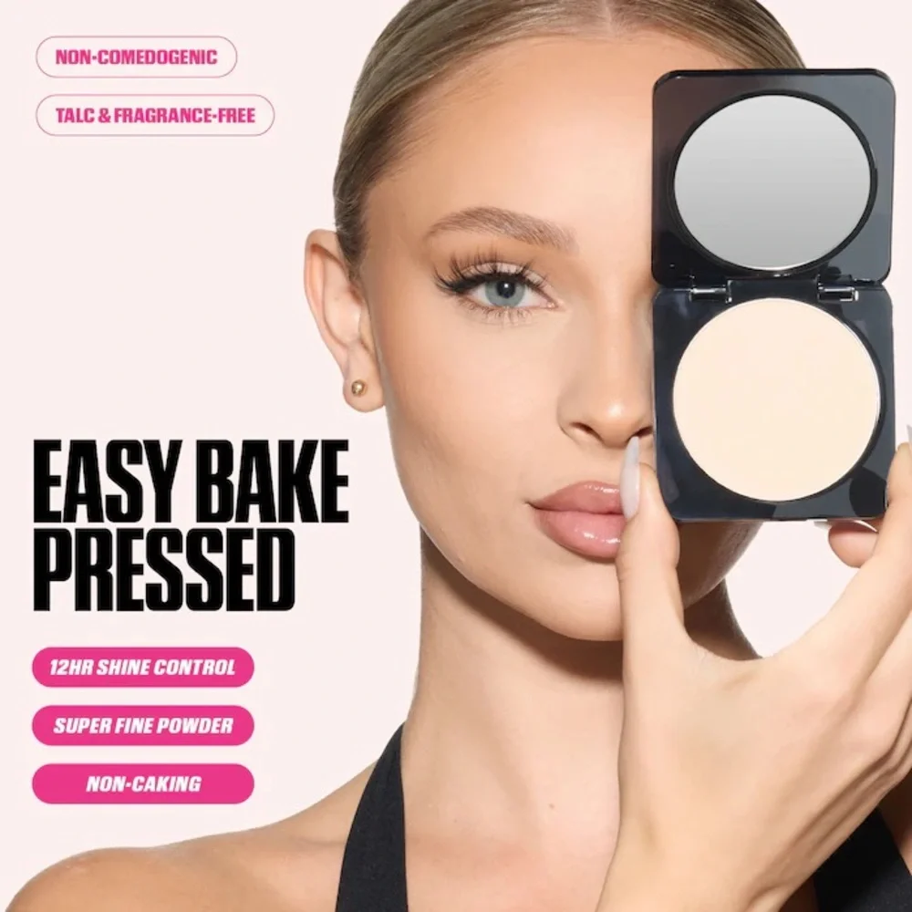 Huda Beauty Peach Cupcake Easy Baked Pressed Powder- medium neutral warm tones